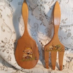 Very old hand made salad fork & spoon